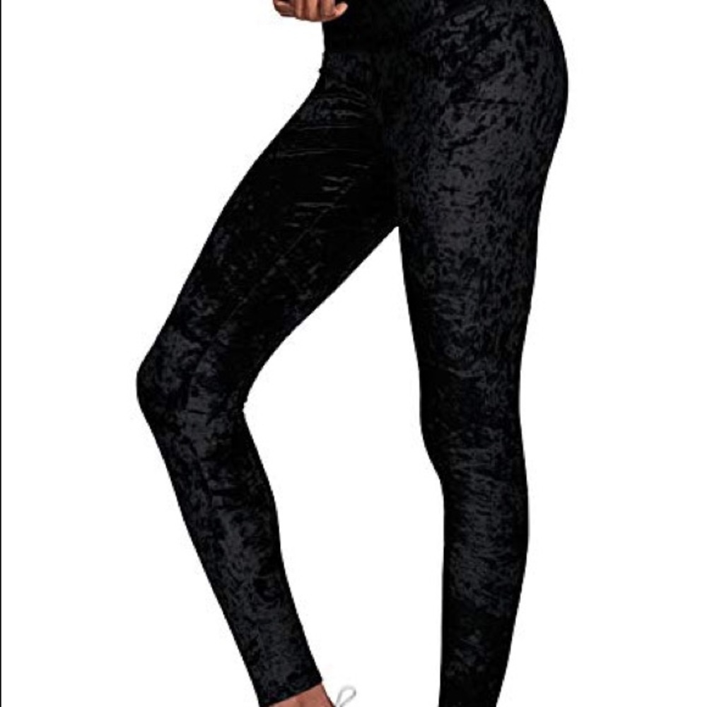 NWT VS PINK CRUSHED VELVET FLAT LEGGING XS
